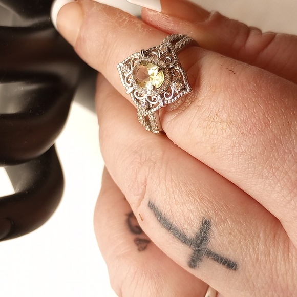 BOMB PARTY BEYOND CHARMING LAB CREATED CITRINE RHODIUM PLATING - Picture 5 of 7